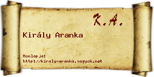 Király Aranka névjegykártya