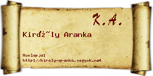 Király Aranka névjegykártya