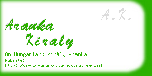 aranka kiraly business card